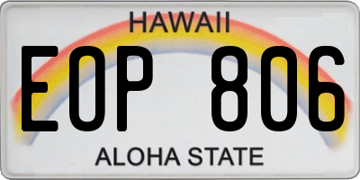 HI license plate EOP806