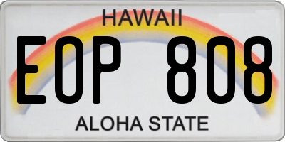 HI license plate EOP808