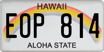 HI license plate EOP814