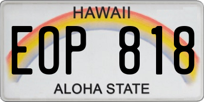 HI license plate EOP818