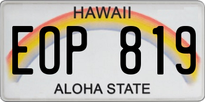 HI license plate EOP819