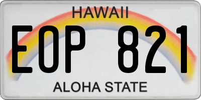 HI license plate EOP821
