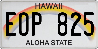HI license plate EOP825