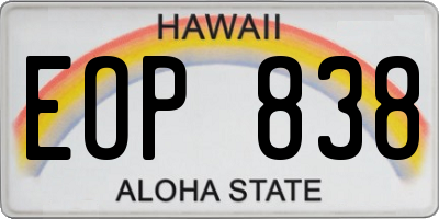 HI license plate EOP838