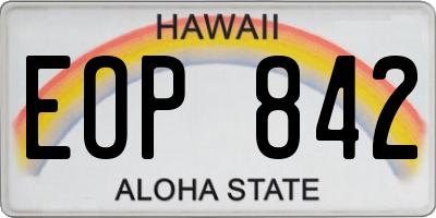 HI license plate EOP842