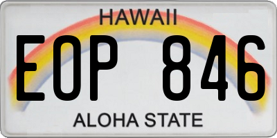 HI license plate EOP846