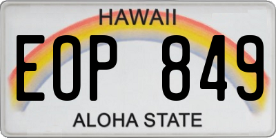 HI license plate EOP849