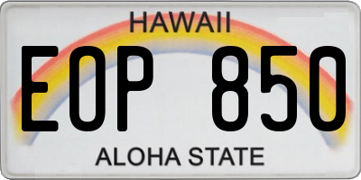 HI license plate EOP850