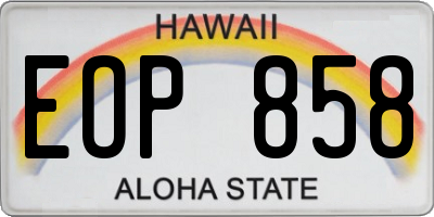HI license plate EOP858