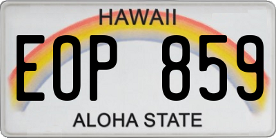 HI license plate EOP859