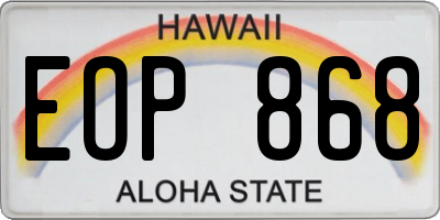 HI license plate EOP868