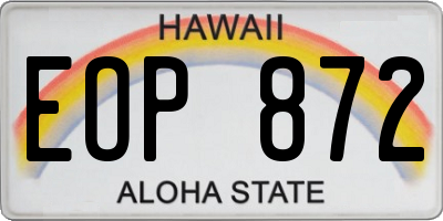 HI license plate EOP872