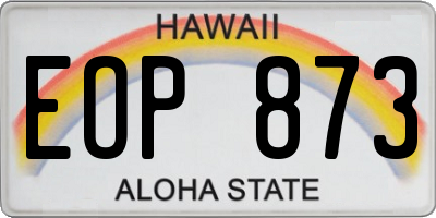 HI license plate EOP873