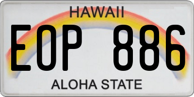 HI license plate EOP886