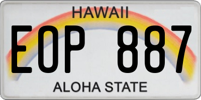 HI license plate EOP887