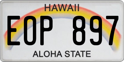 HI license plate EOP897