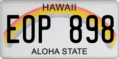 HI license plate EOP898