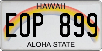 HI license plate EOP899