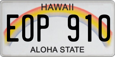 HI license plate EOP910