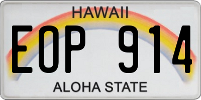 HI license plate EOP914
