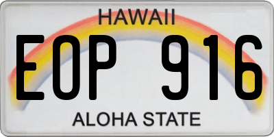 HI license plate EOP916