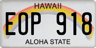 HI license plate EOP918