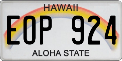 HI license plate EOP924