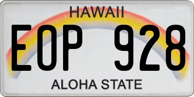 HI license plate EOP928