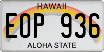 HI license plate EOP936