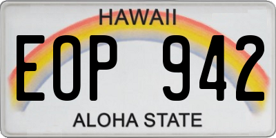 HI license plate EOP942