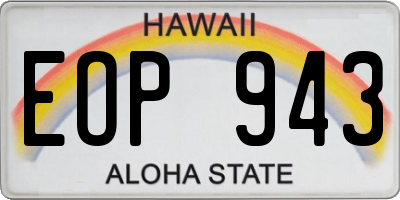 HI license plate EOP943
