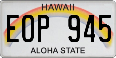 HI license plate EOP945