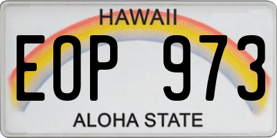 HI license plate EOP973
