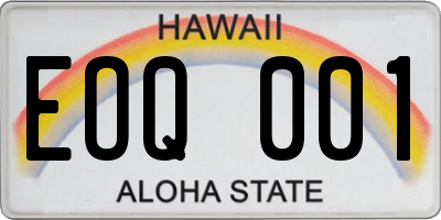 HI license plate EOQ001