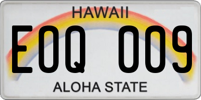 HI license plate EOQ009