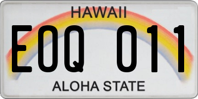 HI license plate EOQ011