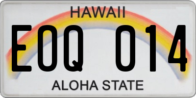 HI license plate EOQ014