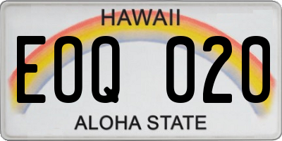 HI license plate EOQ020