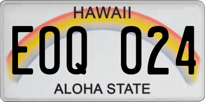 HI license plate EOQ024