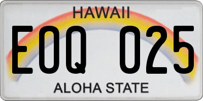 HI license plate EOQ025