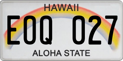 HI license plate EOQ027