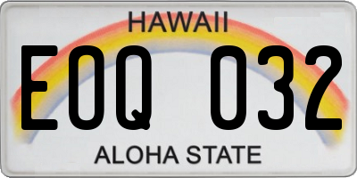 HI license plate EOQ032
