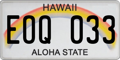 HI license plate EOQ033
