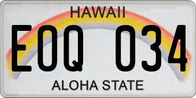 HI license plate EOQ034