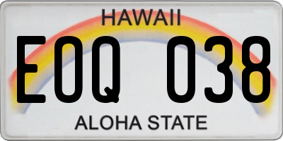 HI license plate EOQ038