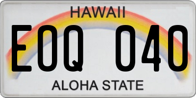 HI license plate EOQ040