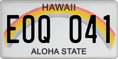 HI license plate EOQ041