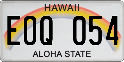 HI license plate EOQ054