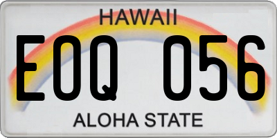 HI license plate EOQ056
