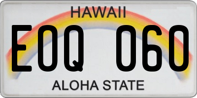HI license plate EOQ060